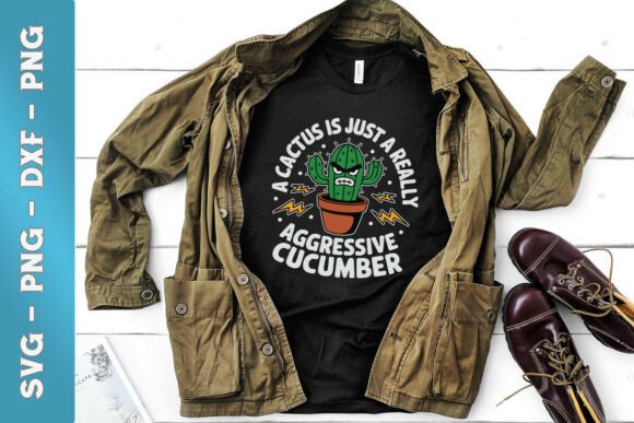 Cactus Cucumber Funny SVG Graphics for Crafts and Content