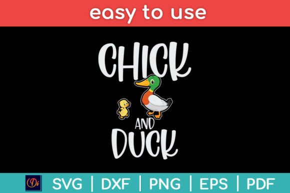 Chick and Duck Funny SVG PNG Cut File Graphics