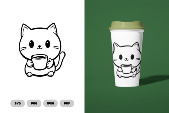 Coffee Cat SVG Clipart - Funny SVG Graphics & Crafts Review