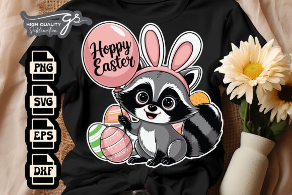 Cute Easter Raccoon Hoppy Funny SVG
