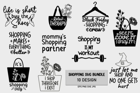 Shopping Funny SVG Bundle Graphics and Crafts